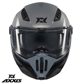 Casca modulabila (flip-up) Axxis GhostFighter SV Bitone C2 negru/gri lucios (ochelari soare integrati) – tip viziera: MT-V-36 - Img 7