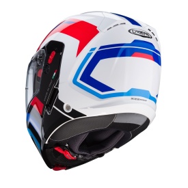 Casca modulabila (flip-up) Caberg model Horus X Road M6 alb/rosu/albastru lucios Pinlock ready - lentila Pinlock inclusa - Img 7