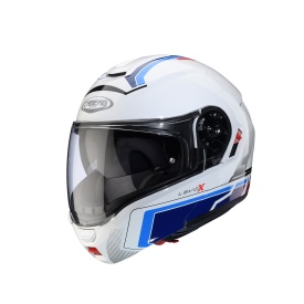Casca modulabila (flip-up) Caberg model Levo X Elite O5 alb/albastru/rosu lucios Pinlock ready - lentila Pinlock inclusa (fibra de sticla) - Img 5