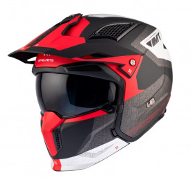 Casca MT Streetfighter SV S B15 Totem rosu mat (ochelari soare integrati) - masca (protectie) barbie si cozoroc detasabile - omologare noua ECE 22.06 - Img 2