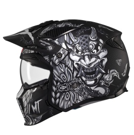 Casca MT Streetfighter SV S B2 Hellish negru mat (ochelari soare integrati) - masca (protectie) barbie si cozoroc detasabile - omologare noua ECE 22.06 - Img 1