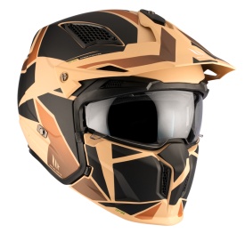 Casca MT Streetfighter SV S P1R B9 maro mat (ochelari soare integrati) - masca (protectie) barbie si cozoroc detasabile - omologare noua ECE 22.06 - Img 4