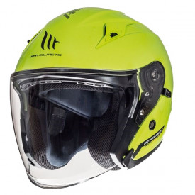Casca open face motociclete MT Avenue SV galben fluor lucios (ochelari soare integrati) - Img 2