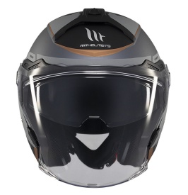 Casca open face motociclete MT Cosmo SV Cruiser C2 gri mat (ochelari soare integrati) - Img 3