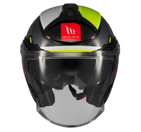 Casca open face motociclete MT Cosmo SV Silence B3 galben fluor lucios (ochelari soare integrati) - Img 3