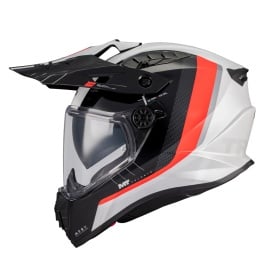 Casca touring/adventure MT model Track SV Nomad A15 negru/alb/rosu lucios – tip viziera: HS 12 - Img 3