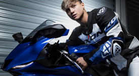 Costum (combinezon) motociclete barbati piele Ixon vara model Jackal MS culoare: negru/alb - Img 3