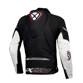 Geaca (jacheta) motociclete barbati piele Racing Ixon vara model Vortex 3 MS culoare: negru/alb - Img 5