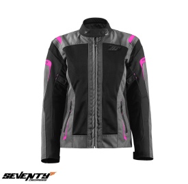 Geaca (jacheta) motociclete femei Touring Seventy vara model SD-JT68 Sahara culoare: gri/fuchsia (roz) - Img 3