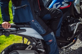 Pantaloni motociclete femei Touring/Adventure Ixon All season/vara model Odin LS culoare: navy (albastru)/negru/rosu - Img 3