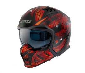 Casca Axxis model Hunter SV ONI B5 rosu mat (ochelari soare integrati) - masca (protectie) barbie si cozoroc detasabile - Img 4