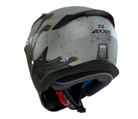 Casca Axxis model Hunter SV Toxic C2 gri mat mat (ochelari soare integrati) - masca (protectie) barbie si cozoroc detasabile - Img 5