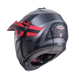 Casca modulabila (flip-up)/adventure Caberg model Tourmax X SV Sarabe L2 gun metal (titanium)/negru/rosu mat Pinlock ready - lentila Pinlock inclusa - Img 7
