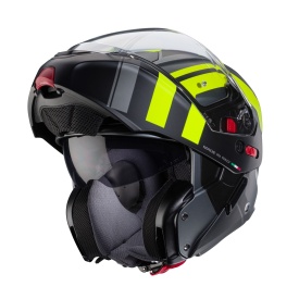 Casca modulabila (flip-up) Caberg model Horus X Road L1 gun metal (titanium)/negru/galben fluor mat Pinlock ready - lentila Pinlock inclusa - Img 5