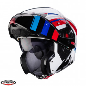 Casca modulabila (flip-up) Caberg model Horus X Road M6 alb/rosu/albastru lucios Pinlock ready - lentila Pinlock inclusa - Img 2