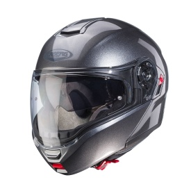 Casca modulabila (flip-up) Caberg model Levo X N1 gri metalic lucios Pinlock ready - lentila Pinlock inclusa (fibra de sticla) - Img 5