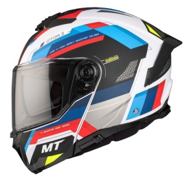Casca modulabila MT Atom 2 SV Bast A0 alb/rosu/albastru lucios (ochelari soare integrati) Pinlock Ready - tip viziera: MT-V-35 - Img 2