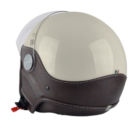 Casca open face (demi-jet) Max Helmets model DJ06 LS Vision (V2B) culoare: crem lucios/maro (PLM) - 100% MADE IN ITALY - Img 4
