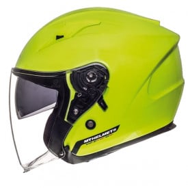 Casca open face motociclete MT Avenue SV galben fluor lucios (ochelari soare integrati) - Img 1