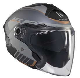 Casca open face motociclete MT Cosmo SV Cruiser C2 gri mat (ochelari soare integrati) - Img 4
