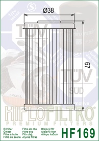 Filtru de ulei HIFLOFILTRO HF169 - Img 2