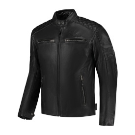 Geaca moto piele Rusty Stitches Jari V2 negru (protectii incluse)