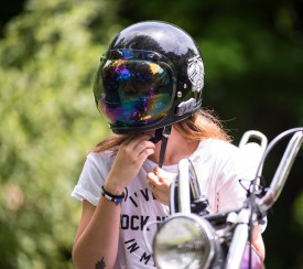 Viziera oglinda iridium (curbubeu) (bubble visor) casca Custom Rider - Le Mans - Le Mans SV - Img 4