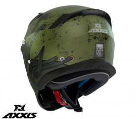Casca Axxis model Hunter SV Toxic C6 verde mat mat (ochelari soare integrati) - masca (protectie) barbie si cozoroc detasabile - Img 3