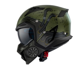 Casca Axxis model Hunter SV Toxic C6 verde mat mat (ochelari soare integrati) - masca (protectie) barbie si cozoroc detasabile - Img 7