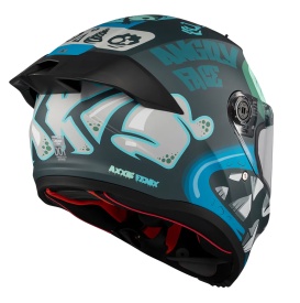 Casca integrala Axxis Fenix Angry Face C7 albastru mat - tip viziera: MT-V-31B - DKS429 - Img 7