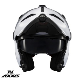 Casca modulabila Axxis GhostFighter SV A0 alb lucios (ochelari soare integrati) – tip viziera: MT-V-36 - Img 6