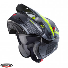 Casca modulabila (flip-up)/adventure Caberg model Tourmax X SV Sarabe L1 gun metal (titanium)/negru/galben fluor mat Pinlock ready - lentila Pinlock inclusa - Img 2