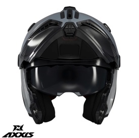 Casca modulabila (flip-up) Axxis GhostFighter SV Bitone C12 gri mat (ochelari soare integrati) – tip viziera: MT-V-36 - Img 2