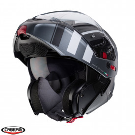 Casca modulabila (flip-up) Caberg model Horus X Road M4 negru/gun metal (titanium)/alb mat Pinlock ready - lentila Pinlock inclusa - Img 2