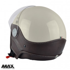Casca open face (demi-jet) Max Helmets model DJ06 LS Vision (V2B) culoare: crem lucios/maro (PLM) - 100% MADE IN ITALY - Img 2