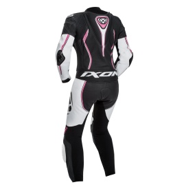 Costum (combinezon) motociclete femei piele Ixon vara model Vortex Lady LS culoare: negru/alb/fucshsia (roz) - Img 5