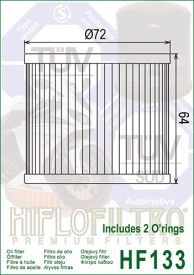 Filtru de ulei HIFLOFILTRO HF133 - Img 2
