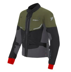 Geaca (jacheta) motociclete barbati Touring/Adventure Seventy All season model SD-JT45 Expedition culoare: verde military/negru/gri - concept modular (geaca laminata; waterproof si pe exterior)