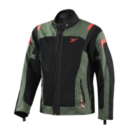 Geaca (jacheta) motociclete barbati Touring Seventy vara model SD-JT66 Sahara culoare: verde military/rosu - Img 7