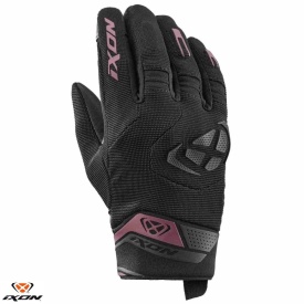 Manusi femei Roadster vara textil/piele Ixon model MIG 2 LS culoare: negru/burgundy (visiniu) - degete tactile - Img 1