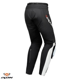 Pantaloni motociclete barbati piele Racing Ixon vara model Vortex 3 MS culoare: negru/alb - Img 2