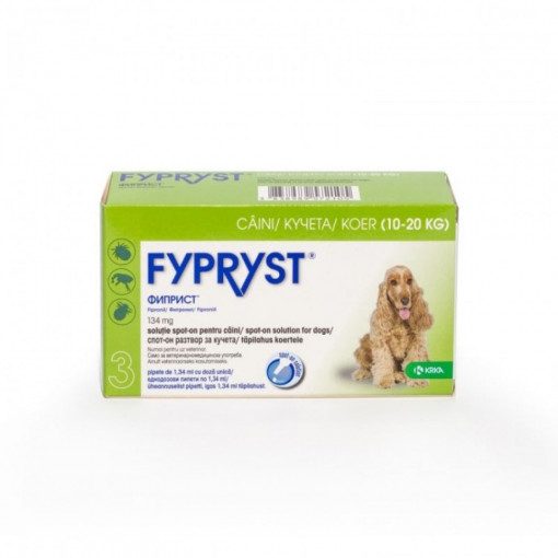 FYPRYST COMBO M Solutie antiparazitara extern pentru caini 10-20kg cutie 3 pipete