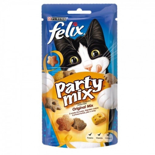 Recompense pentru pisici FELIX PARTY MIX Original Mix punga 60g