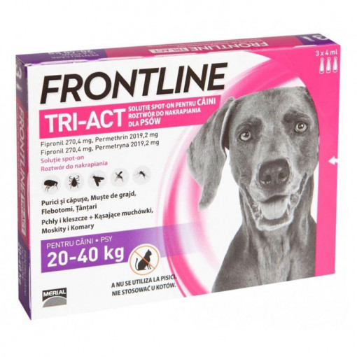 FRONTLINE TRI-ACT L Solutie antiparazitara extern pentru caini 20-40kg cutie 3 pipete