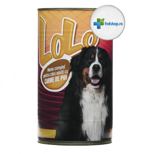 Hrana umeda pentru caini LOLO cu PUI conserva 415g