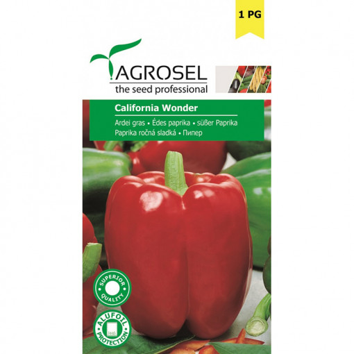 AGROSEL Seminte ARDEI Rosu CALIFORNIA WONDER PG1 plic 1g