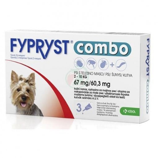 FYPRYST COMBO S Solutie antiparazitara extern pentru caini 2-10kg cutie 3 pipete