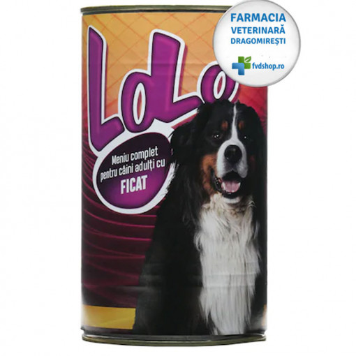 Hrana umeda pentru caini LOLO cu FICAT conserva 1240g