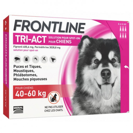 FRONTLINE TRI-ACT XL Solutie antiparazitara extern pentru caini 40-60kg cutie 3 pipete