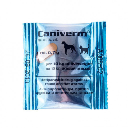CANIVERM Tableta antiparazitara intern pentru caini si pisici, ambalata individual